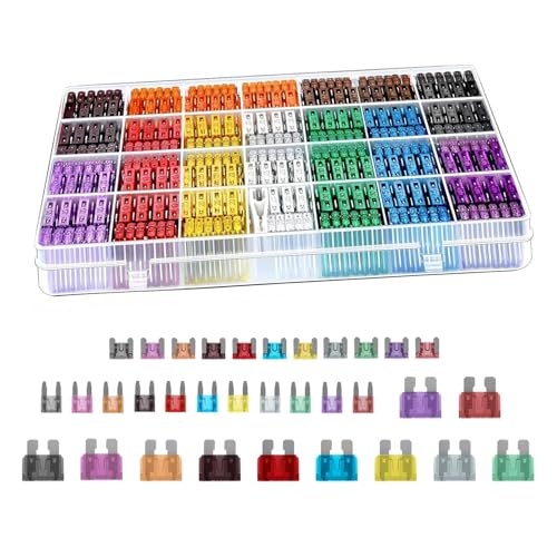 Hugwits 300 PCS Car Fuse Assortment Kit, Micro Mini Standard Blade Fuses with Fuse Puller, Universal Replacement for Auto Car Truck RV Boat (2A 3A 5A 7.5A 10A 15A 20A 25A 30A 35A 40A)