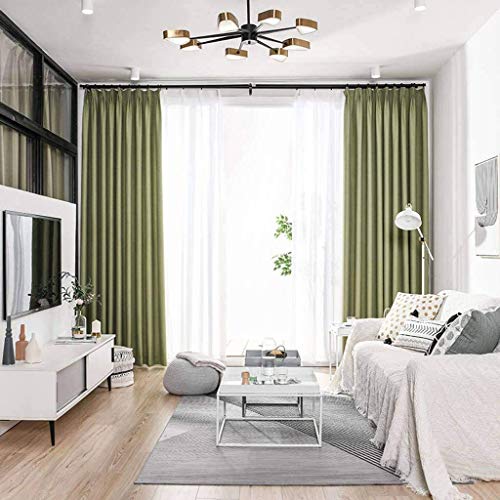 GJXY - Cortina térmica opaca de algodón y lino, aislante, antiruido, transpirable, suave, apta para dormitorio, salón, 1 unidad