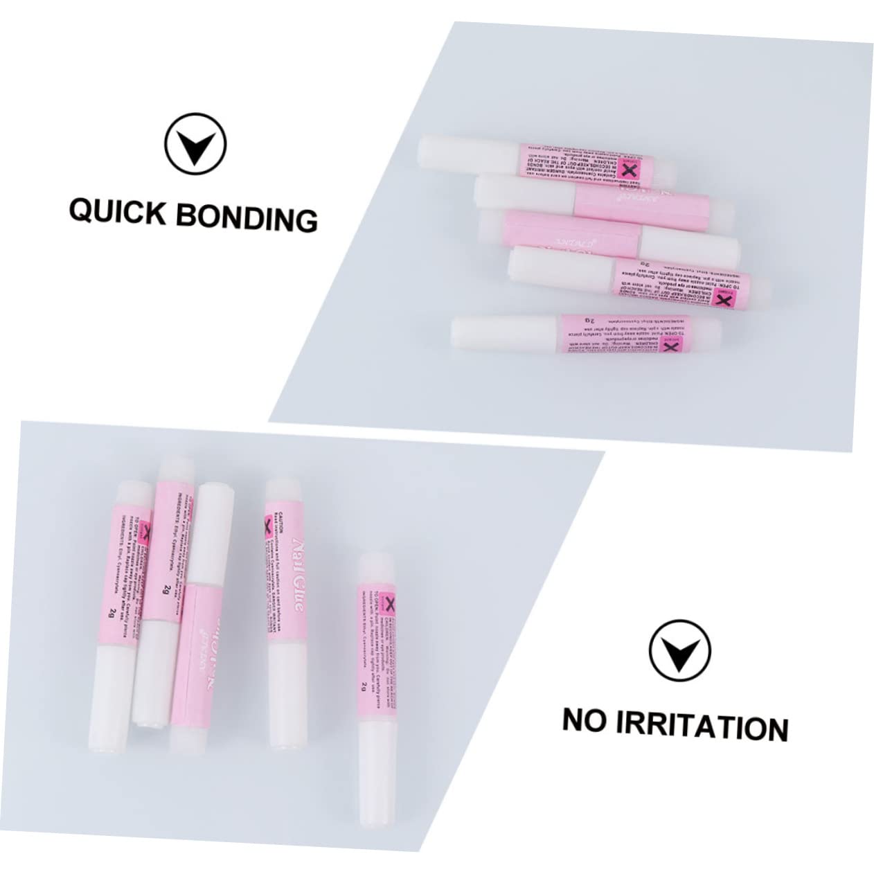 FRCOLOR 75pezzi Colla Per Unghie Acriliche Adesivo Professionale Per Manicure Art Alta Adesione e Asciugatura Rapida Per Unghie False