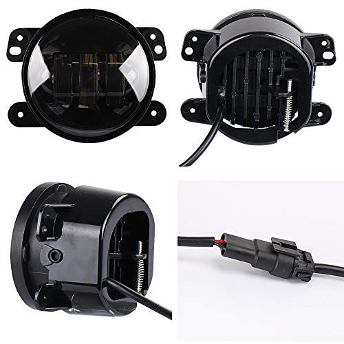 MOSTOP 4" LED Fog Light 2PCS 4 Inch Vehicle Front Fog Lamp Bulb Fog Driving Headlight Offroad Light for Wrangler Dodge Chrysler PT Cruiser 2PCS (Yellow)