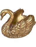 Presume de casa Juego de 2 Centro Cisne 12cm Dorado Teatro Figuras Resina 12 * 9 * 8.5
