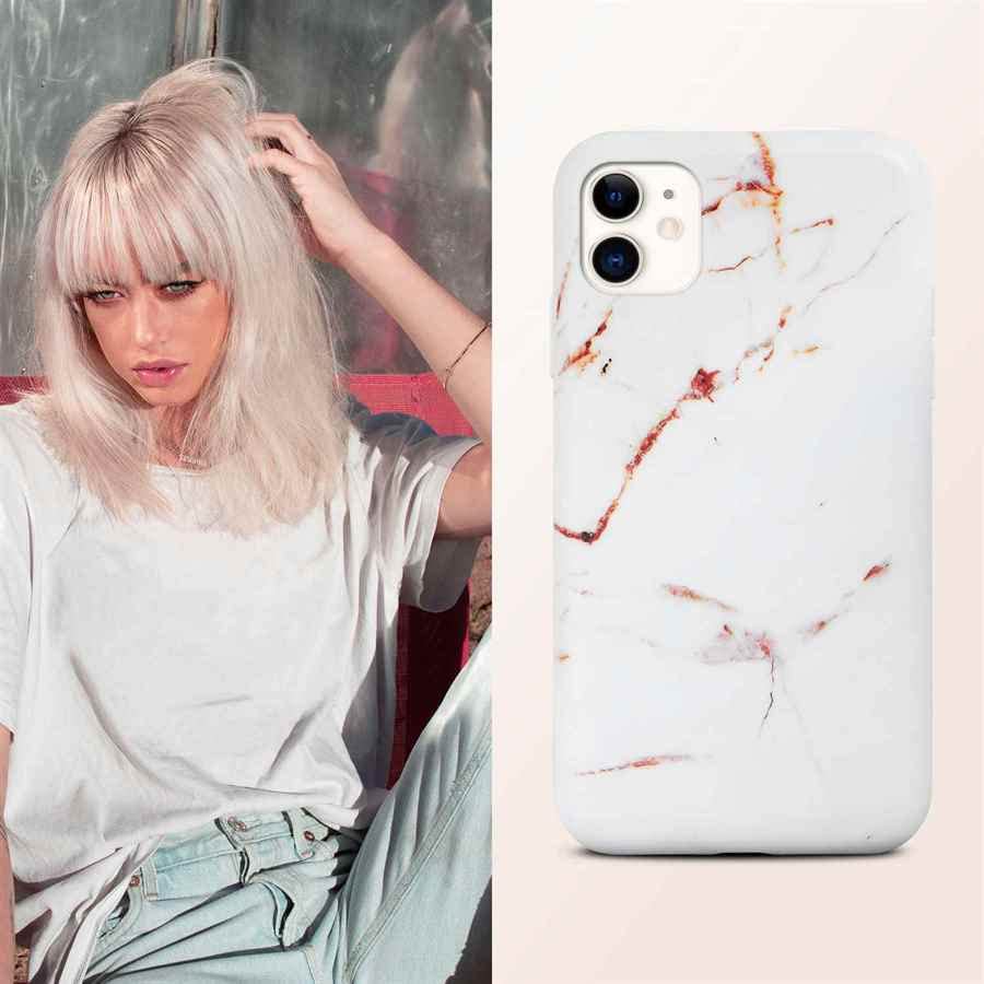 Coque iPhone 12 mini marbre pailleté Emotion par ONEFLOW