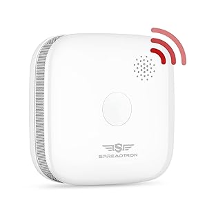 Alarma de Humo de interconexión inalámbrica, Alarma de Humo SPREADTRON para el hogar, transmisión de 820 pies, batería reemplazable, EN 14604, SP-SS-ZS12 (interconexión de RF), Paquete de 1