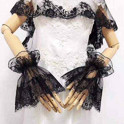 CHENGZI Spitze Manschetten Gothic Spitze Mesh Stretch Handgelenk Manschetten False Sleeves Handgelenk Manschetten 1 Paar
