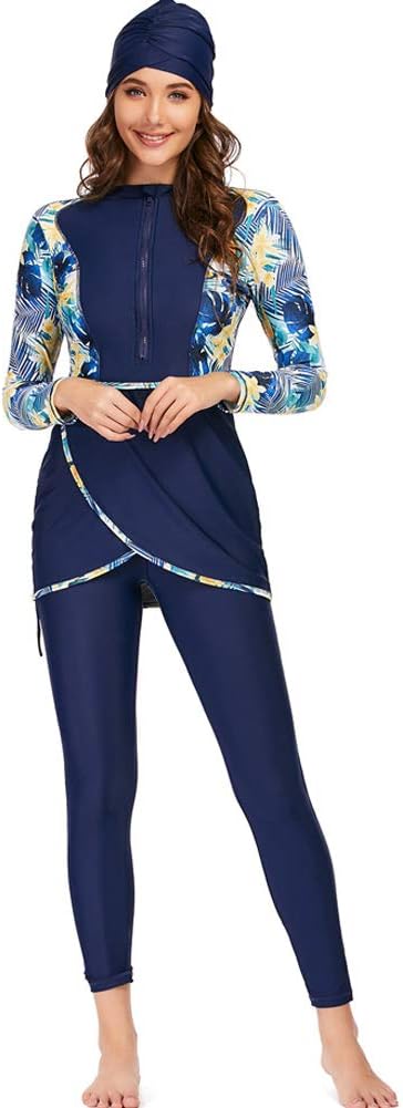 YONGSENMuslim Burkinis Women Islamic Modest Swimwear Hijab Swimsuit Beach Suit