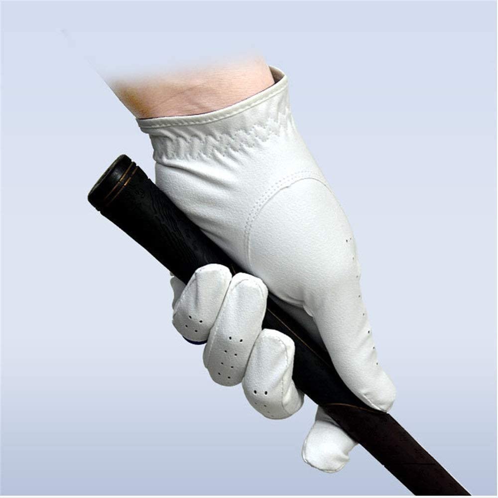 Golfhandschuh Damen synthetischer Golfhandschuh, Linke Hand rechts Pack von 2, weiß (Size : 20)