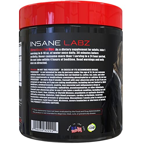 Insane Labz Possessed Low Stimulant Testosterone Boosting Pre Workout Powder, Loaded With D Aspartic Acid And Creatine Fueled By Ampiberry And Oxygold, 30 Srvgs, Gummy Worm #TOP2