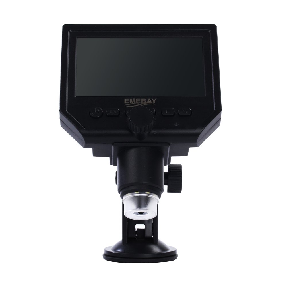 EMEBAY - Przenośny mikroskop cyfrowy HD 3,6 MP USB + ekran LCD 4,3" - Mikroskop cyfrowy/kamera wideo + gniazdo na karty micro SD, przechwytywanie zdjęć i filmów