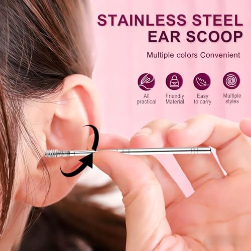 Image of 6 Pcs Ear Wax Removal Tool Set with Storage Tube, 2026 Ear Wax Removal Tool Ear Cleaning Kit, Portable Ear Pick Earwax Removal Tool Ear Cleaning Kit with Storage Box (Green)