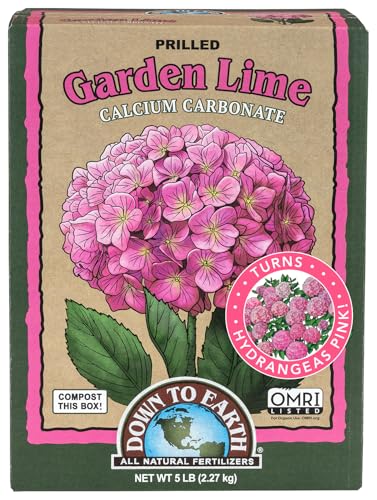 Down To Earth All Natural Fertilizers Organic Prilled Garden Lime - Calcium Carbonate Raises Soil pH for Lawns Turf Vegetable Gardens 5 lb