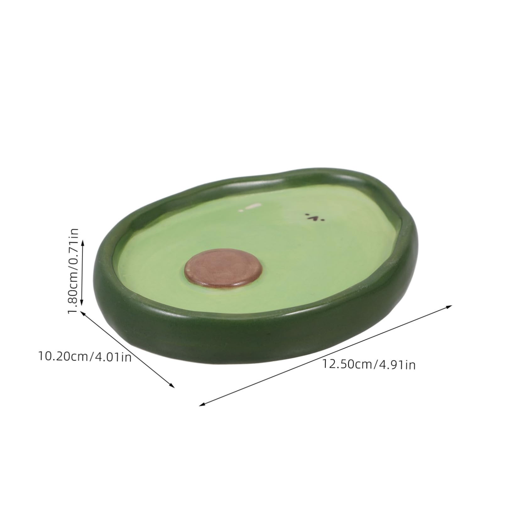 COLLBATH Avocado Shaped Ceramic Tray Cute Fruit Plate for Dipping Sauces Snack Dish Charming Appetizer Serving Platter for Cookies Candy More Kitchen Addition