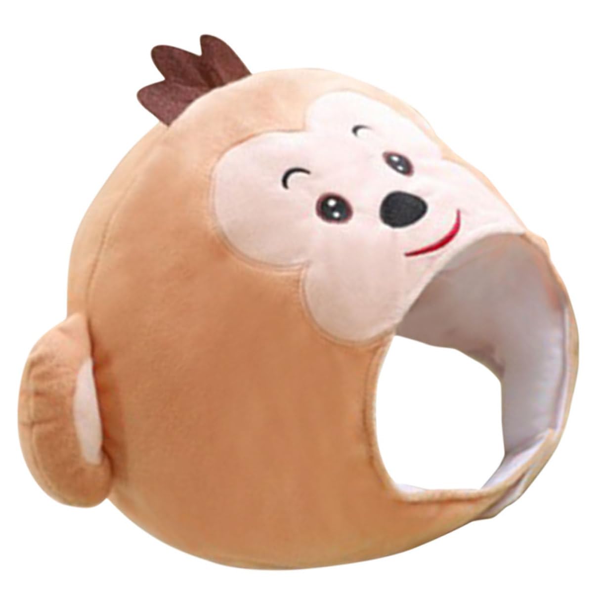 Cappello Peluche Scimmia da Cosplay, Accessorio Costume Leggero Beige
