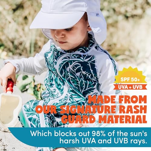 Image of SwimZip UPF50+ Boys Swim Shirt, Long Sleeve One Piece Kids Sunsuit