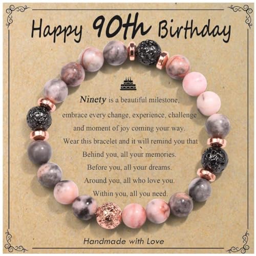 30th/40th/50th/60th/70th/21st/80th/90th Birthday Gifts for Women, Unique Gifts for Woman Bead Bracelet for Mom, Aunt, Wife, Grandma, Sisters, Friends