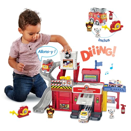 VTech Tut Tut Bolides Série Pro Super Caserne de Pompiers Interactive avec Camion Suzie Alerte Incendie Circuit Voitures 4 Zones Magiques Cadeau Enfant de à Contenu en Français - vue 5