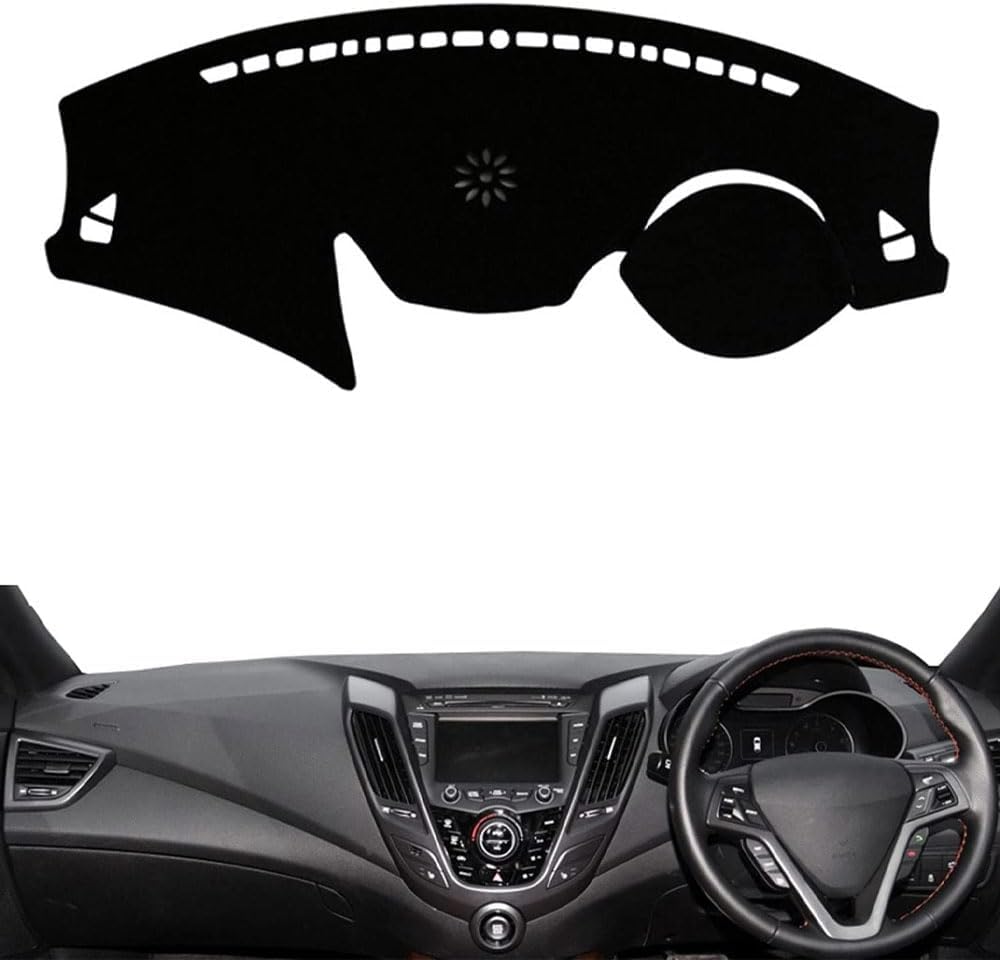 ZhangXD Car Dashboard Cover for Hyundai Veloster 2012-2017, Non-Slip Dash Board Sun Shield Protector Anti-Glare Anti Dust Interior Accessories