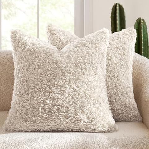MIULEE Faux Fur Throw Pillow Covers Cover
