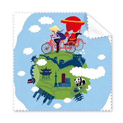 Chiffon de nettoyage lunettes panda et art chinois idée cadeau utile 5pcs