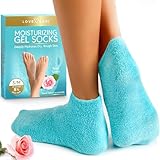 Moisturizing Socks & Gel Socks for Dry Cracked Feet Women by Love Lori - Foot Moisturizer Socks & Reusable Lotion Socks for Cracked Heel Repair - Stocking Stuffers for Women, Fits up to Women Size 8.5
