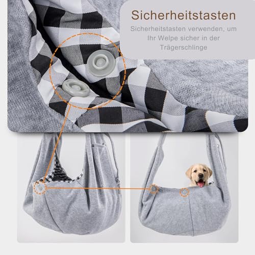 Hundetragetasche, Tragetasche Hund, Tasche für Hunde, Tragetuch Hund, Hundetragetuch, Hunde Tragetuch, Anwendbar auf Spaziergänge und Aktivitäten Im Freien Mit Haustier, Tragekraft Bis 15 Pfund (M)