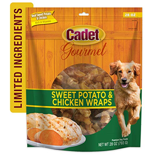 Cadet Gourmet Sweet Potato & Chicken Dog Treats Wraps - Healthy & Natural Chicken & Sweet Potato Dog Training Treats for Small & Large Breeds - Inspected & Tested in USA (28 oz.)