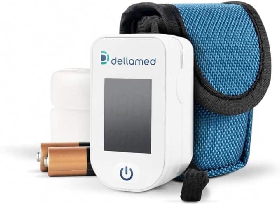 Oxímetro de Dedo Digital Profissional Aferir Medir Saturação e Pulso Dellamed cor Branco