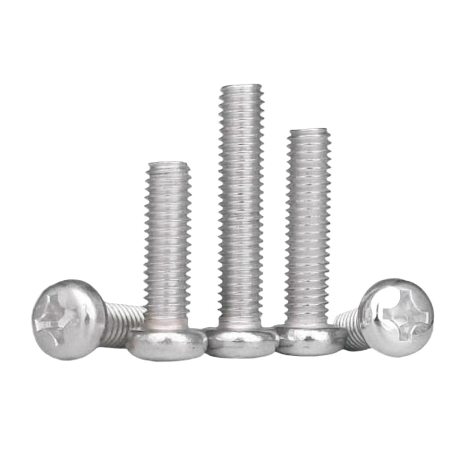 20-200pcs 6061 Aluminum Alloy M2 M2.5 M3 M4 M5 M6 M8 Round Pan Head Machine Screw Button Head Cap Cross Bolt(35mm,M5-100pcs)