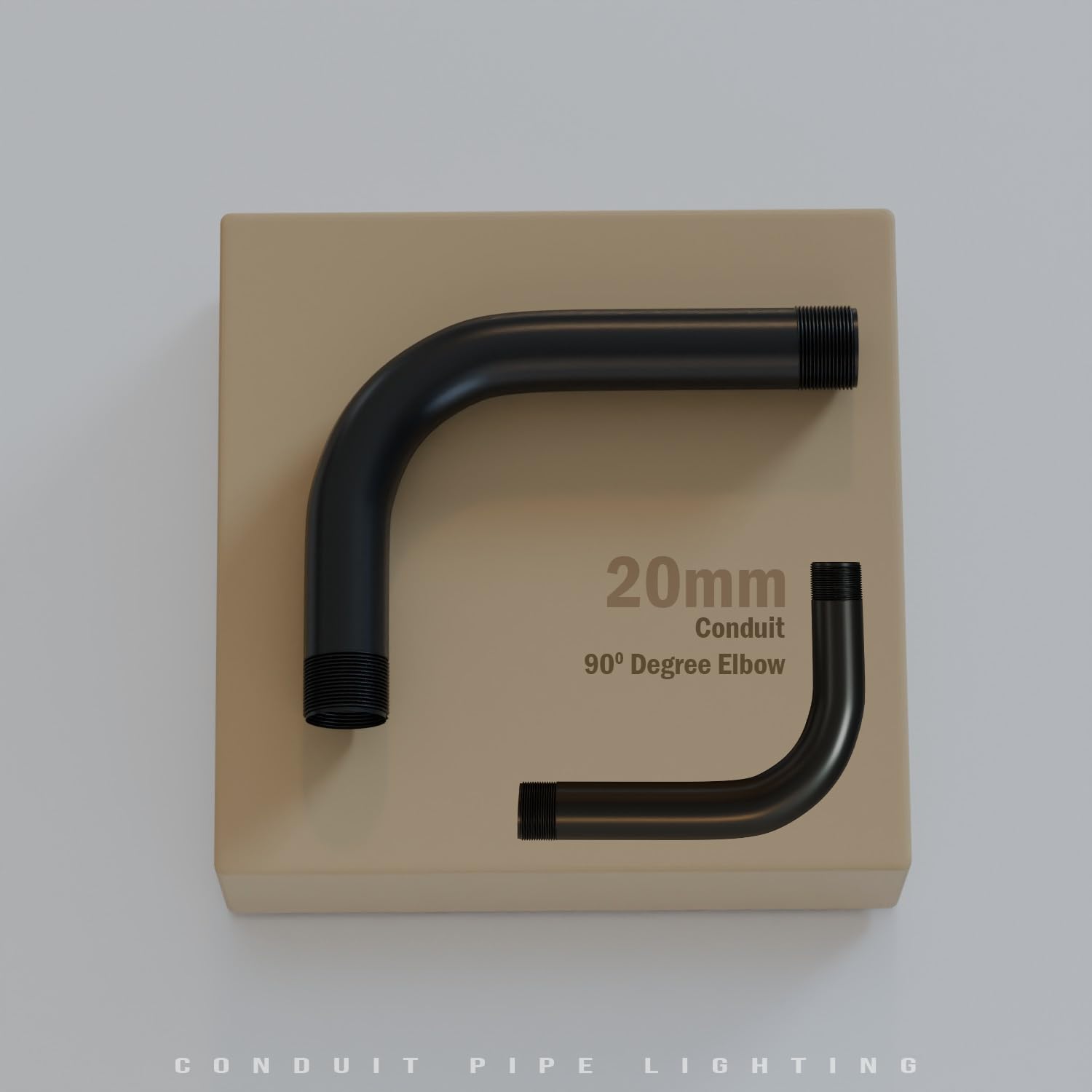 LEDSone 5Pcs 20mm Conduit 90° Elbow Smooth L Design Metal Black Female Thread Fitting Durable Corrosion-Resistant for Secure Wiring Connections in Indoor, Outdoor Installations.