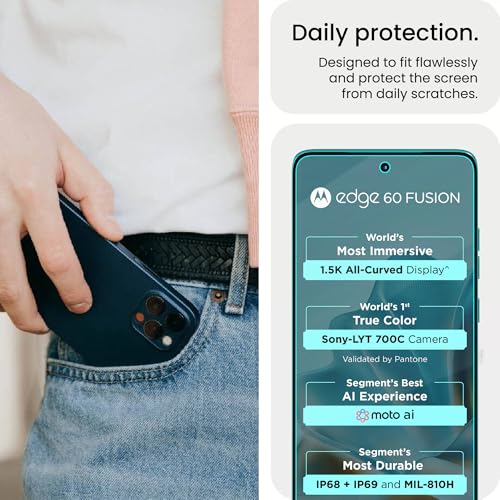 Image of FIRST MART TPU Screen Protector for Motorola Edge 60 Fusion - Unbreakable Membrane Protection, Case Friendly Coverage, Bubble-Free, Edge to Edge Coverage [ 1 Pack]