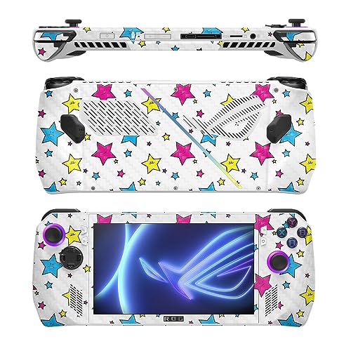 Image of MightySkins Carbon Fiber Skin Compatible with Asus ROG Ally - Smiley Stars | Protective, Durable Textured Carbon Fiber Finish | Easy to Apply