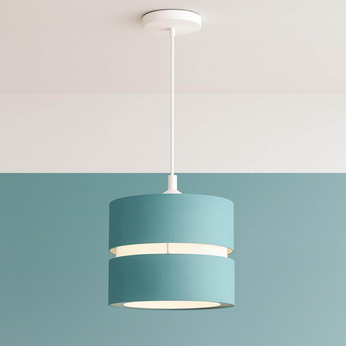 Cgc Lighting Unisex Teal 'Gayle' Two Tier Ceiling Shade