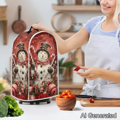Funda para licuadora diseño muñeco de nieve navideño miniatura 2