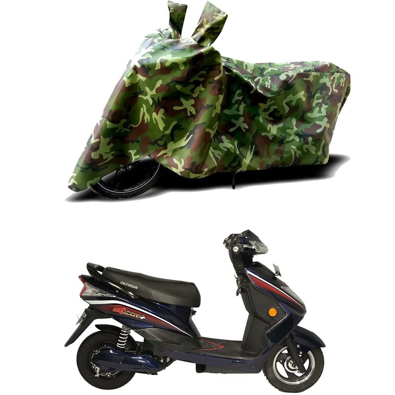 Image of 100% Water Resistant Full Bike Scooty Two Wheeler Body Cover Compatible for Okinawa Ridge /UV-Rays /Heat Protection /Birds Dropping /Scratchproof /Dust Proof /Waterproof /All Varients[Green MJ]
