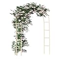 Purlyu Metal Pergola Arbor Steel Garden Arch,Wedding Arch 7'10" High x 4'6" Wide or 6'.5" High x7'.6" Wide, Garden Arbor for Various Climbing Plant, Outdoor Garden Lawn Backyard(PLGR221OW)