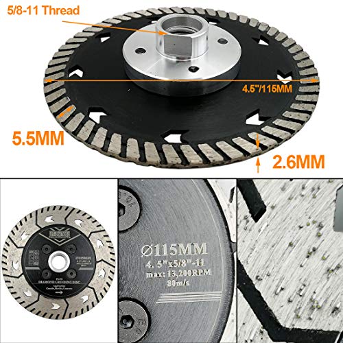 Dt-Diatool 4.5 Inch Diamond Dual Blade Cuting Grinding And Sharpening For Granite Marble Concrete #TOP1