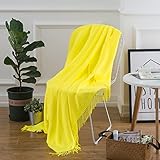 PERSUN Lightweight Throw Blanket Soft Decorative Knit Blankets with Fringe for Sofa Couch Home Decor, 50