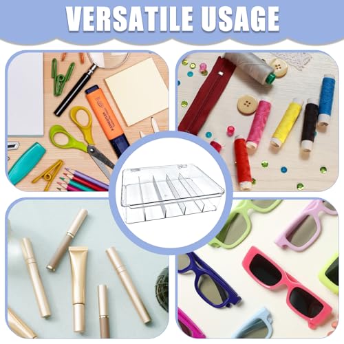 HFYZZ 2 Packs Plastic Sunglass Organizer, 5 Slots Stackable Eyeglass Case Storage Organizer with Lid, Clear Eyewear Storage Display Case Eyewear Collection Case Holder for Multiple Glasses Jewelry