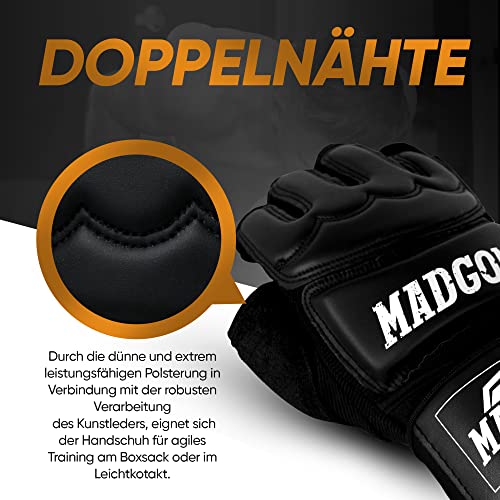 Foto von MADGON MMA Handschuhe Profi - professionelle Qualität - hochwertige Konstruktion - Boxen, Training, Sandsack, Boxsack, Freefight, Grappling, Kampfsport - Boxhandschuhe