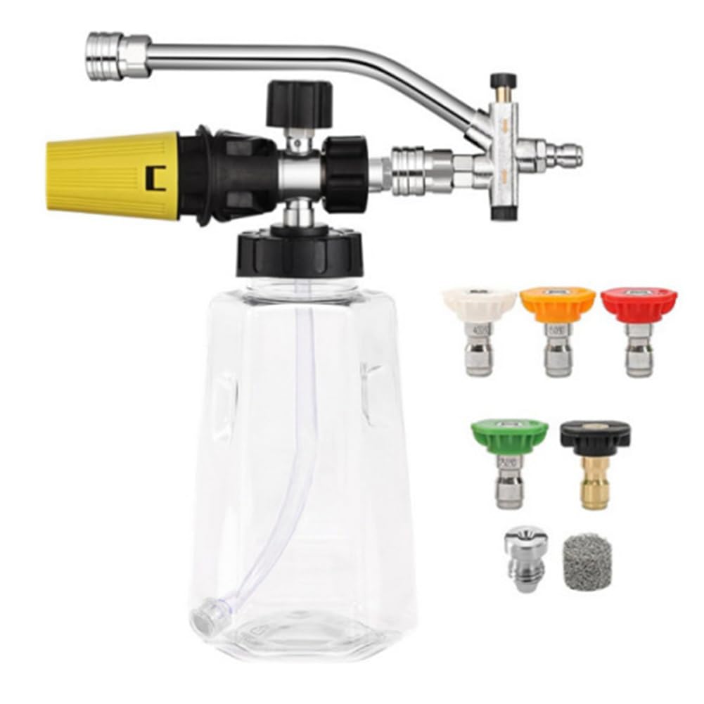 Teuypty Pressure Washer Foam Cannon With Dual-Connector Accessory For Daily Tool, Power Washer Double Tip For Soap Attachment
