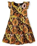 Gymboree Girls and Toddler Short Sleeve Woven Casual Dresses, Harvest Sunflower, 6