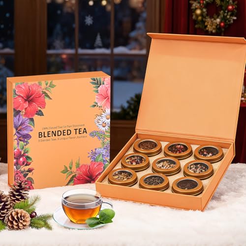 Tea Gift Set, 9 Blend Loose Leaf Tea Sampler for Family, Friends and Lover — view 4