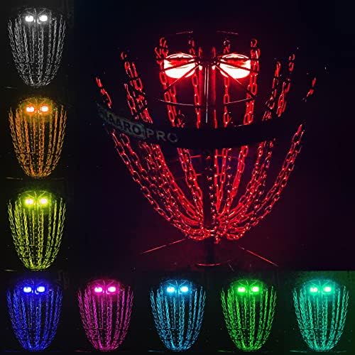 HIAARO LED Disc Golf Baskets Light 2 Pack with Magnetic Attachment, RF Remote Control, Waterproof, Multi Colored Adjustment Modes for Disc Golf Night Practice
