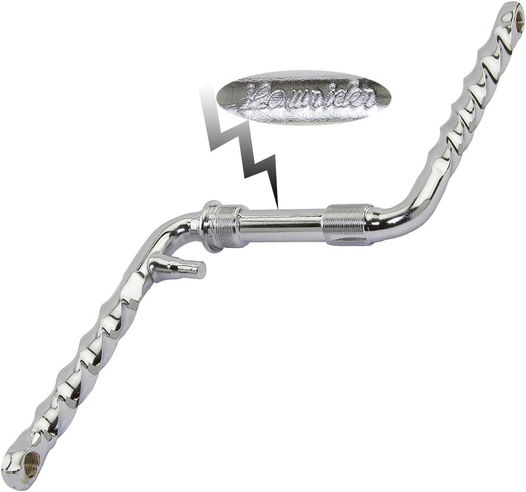 Bike Lowrider Twisted One/Piece Crank 6 1/2" (165mm) Chrome. lowrider Beach Cruiser Bicycle Crank