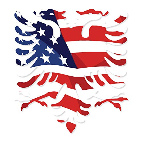 Applicable Pun Albanian Eagle USA Waving Flag - Vinyl Decal Sticker 10 inch