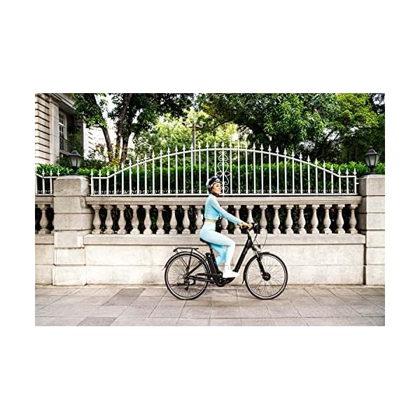 ProTour E-Bike für Damen Herren, 28 Zoll, Elektrofahrrad E-Citybike RC820, 10,4Ah Akku, 250W Frontmotor, 7-Gang Shimano Kettenschaltung, 25 km/h, mit Gepäckträger, Tiefeinsteiger, Alu-Rahmen leicht – Bild 7