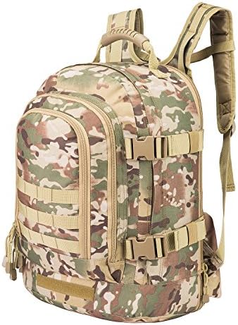 Expandable Adjustable Backpack With Waist Strap 39 - 64 L Large 3 Day Military Tactical Rucksack for Outdoors Hiking GYM Camping Trekking Bug Out Durable Comfortable and Lightweight Molle Assault Bag