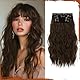 Sofeiyan Clip in Extensions, 4PCS 40 cm Haarverlängerung für Damen, Lockige Dicke Synthetische Haarextensions zum Einklippen Natürliches Weiches Clip in Haarteil – Mittelbraun