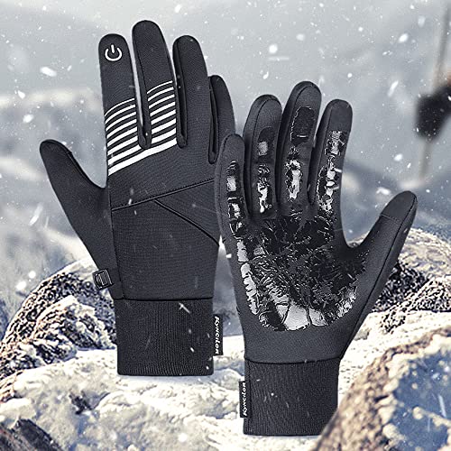 Vicfone Luvas de ciclismo Luvas de tela sensível ao toque à prova d'água Luvas quentes de inverno à