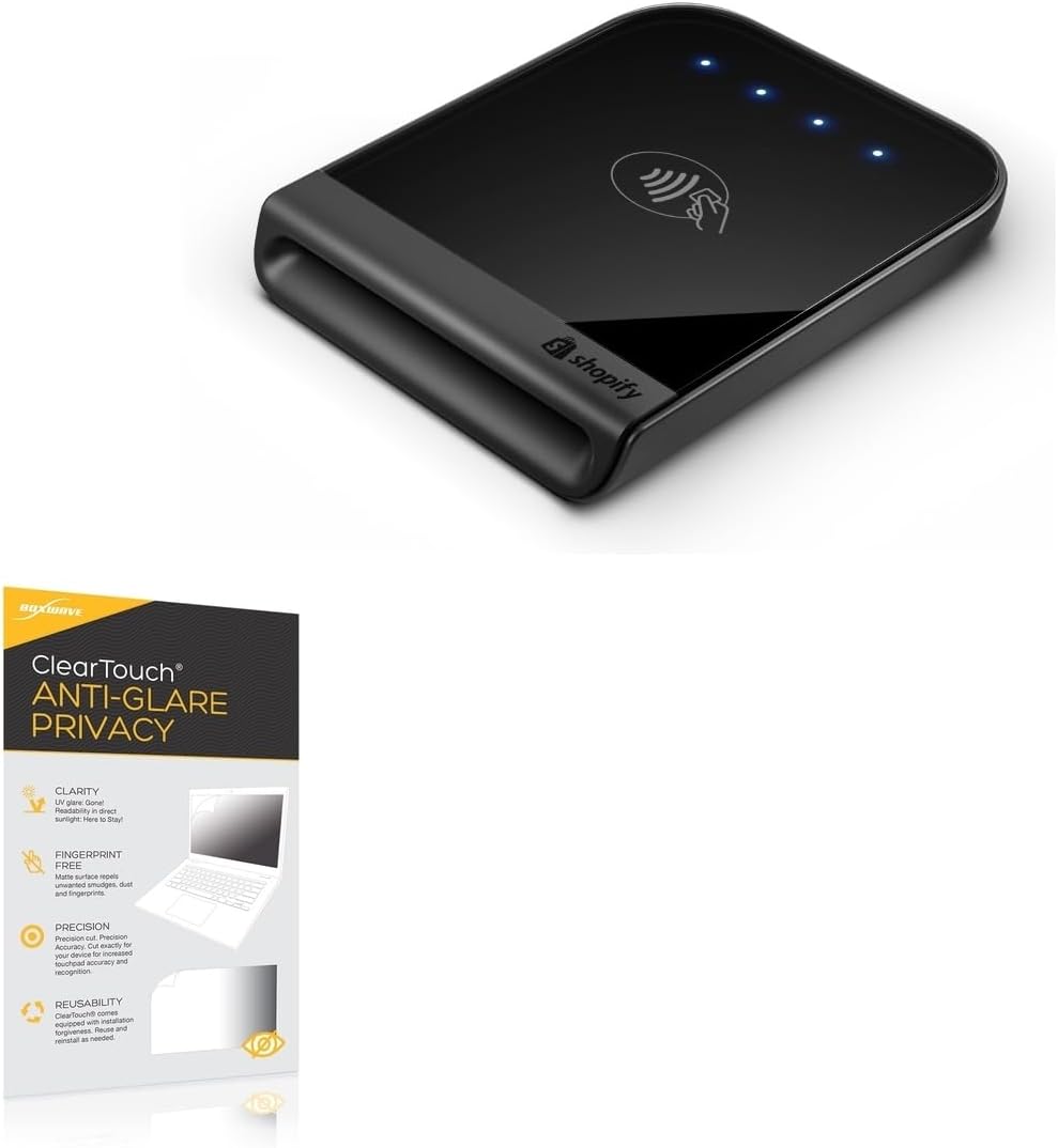 BoxWave Screen Protector Compatible with Shopify Tap & Chip Card Reader - ClearTouch Anti-Glare Privacy (2-Pack), Privacy Screen Protector Flexible Film Anti-Glare