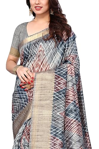 Image of MIRCHI FASHION Women Saree Cotton Silk Batik Block Printed | Breathable Office Wear and Regular Use Sari with Blouse Piece